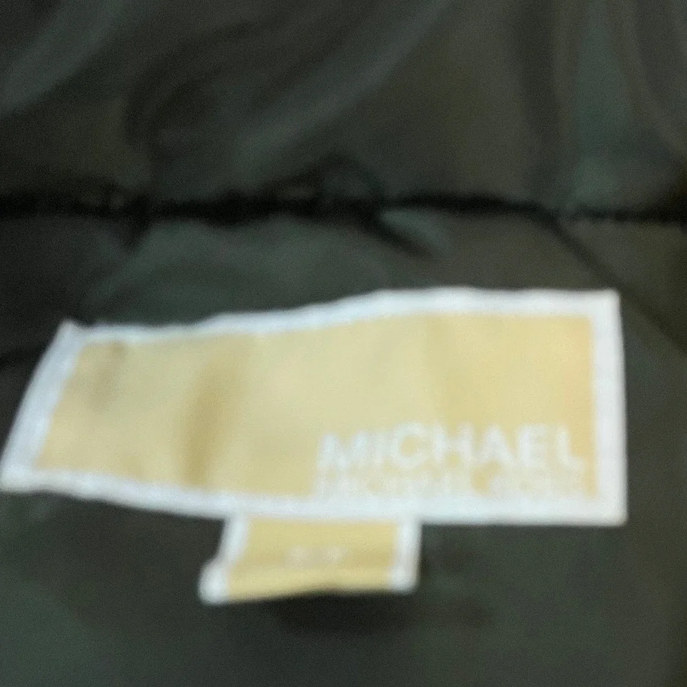 Michael Kors Womens Olive Green Quilted Puffer Vest Gold Hardware Size Small